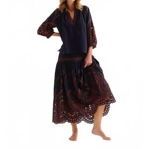 NEW CARTOLINA NANTUCKET quincy top in midnight blue